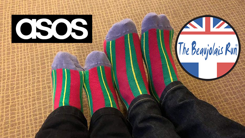 ASOS Jamie Arnold Collection socks, The Beaujolais Run 2018